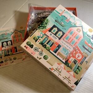 Colorful Puzzle with Seaside Illustration